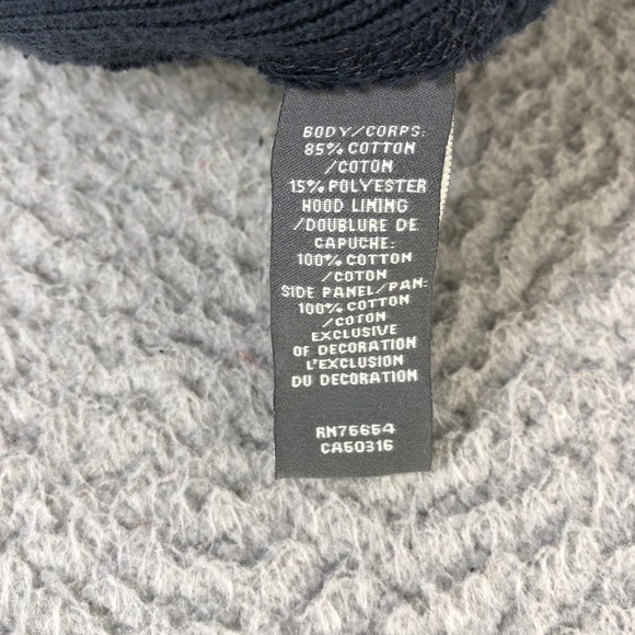 VTG Abercrombie & Fitch Hoodie Mens L Gray Y2K Puff Embroidered Heavy Distressed - Picture 14 of 16